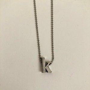 Alex Woo Little Letter by Initial "K" Pendant Necklace in Sterling Silver